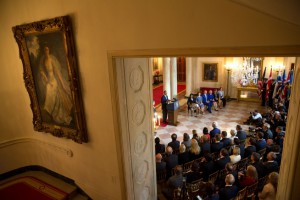 Official White House photo of the reception where the Nordic Prime ministers had the pleasure to meet and exchange views with President Obama.